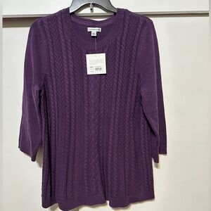 NWT Croft & Barrow Plum Knit Sweater